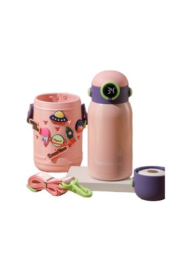 Ruicheng 500 Ml. Paslanmaz Çelik Taşınabilir Yalıtımlı Çocuk Suluklar Mataralar 19hn66 Açık Pembe