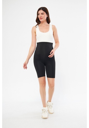 Lesa Wear Diz Üstü Biker Ayarlanabilir Yüksek Bel Esnek Toparlayıcı Ve Sıkılaştırıcı Kısa Hamile Tayt