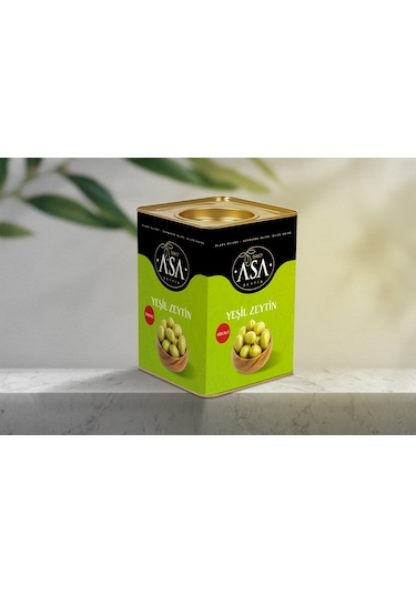 Asa Teneke Biberli Yeşil Zeytin 10 KG