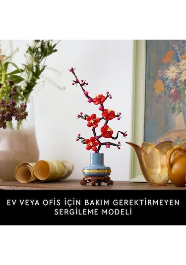 LEGO® Botanicals Erik Çiçeği 10369 – Yetişkinler için Pastel Mavi Saksi İçeren Dekoratif Çiçek Modeli Yapim Seti (327 Parça)