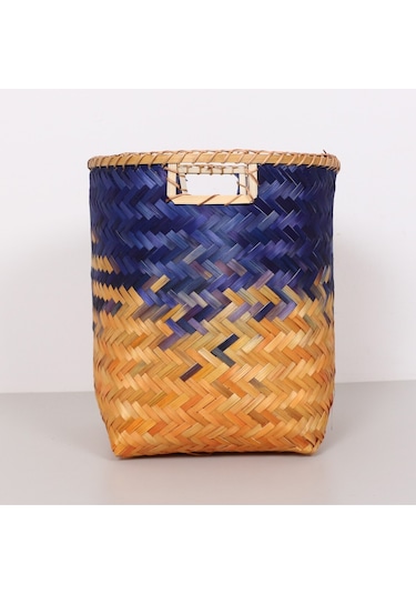 Küfe 35x40 Cm Doğal Bambu Kulplu Sepet Mix