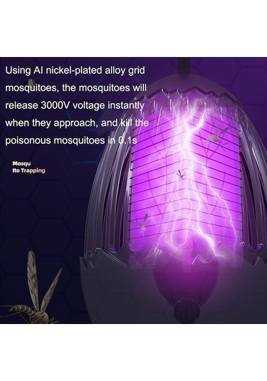 Novahub L01 Elektrik Şoklu Sivrisinek Öldürücü Usb Gece Lambası Gri