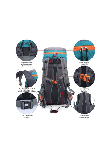 Yuntech01 65l Büyük Kapasiteli Su Geçirmez Sırt Çantası - Kamp Ve Seyahat İçin Mükemmel Koyu Mavi