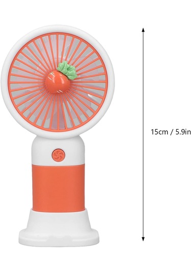 Alepera Electronic - 3 Kademeli Şarjlı Mini El Fanı - Turuncu & Beyaz Renk