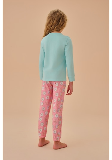 Suwen Bella Çocuk Pijama Takımı Shc25221660a1355 Donut Çok Renkli
