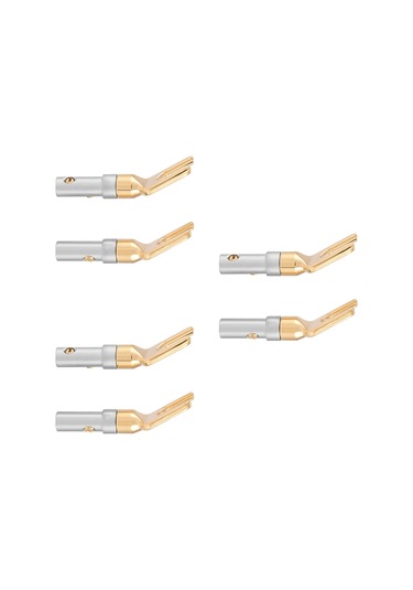 Lemestar 6 Adet Altın Kaplı Bakır Hoparlör Banana Plug - Kolay Kurulum, Çift Vida Kilidi, 4mm Kablolara Uygun