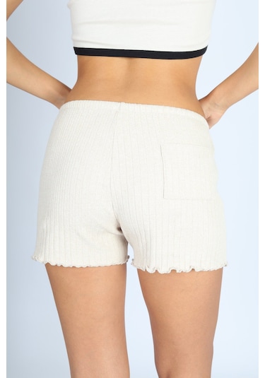 Soft&Basic Punta Raporlu Kaşkorse Bej Şort Bej