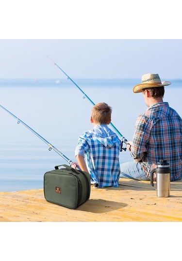 Pazly 600d Oxford Haki Yeşili Asker Balıkçı Çantası - 22x17x14 Cm - 426 G - Balık Avı İçin