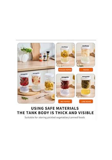 Yuntech01 Beyaz Plastik 800ml Mutfak Tuzluk Kavanozu, İki Kullanımlı Islak-kuru Ayırıcı, Görünür Kapaklı, Katlanabilir Çatalı, Lezzetli Taze Tuzluklar İçin Beyaz