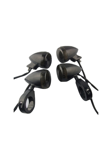 Suntek 4x Ön Arka Motosiklet Led Dönüş Sinyali Işığı 39 MM Çatal Kelepçesi  Siyah