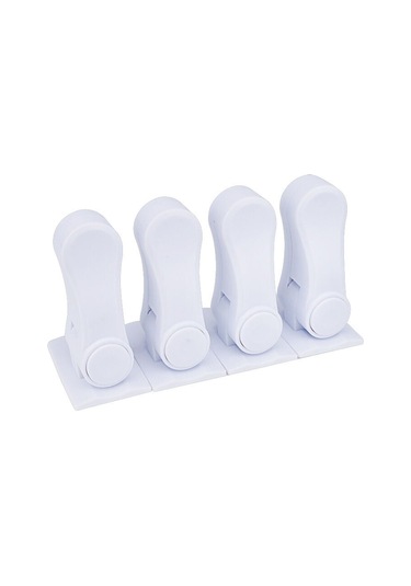 Çocuklara Dayanıklı Kapı Kolu, 4 Oda, Dayanıklı Abs Kapı Kolu Kilidi, Çocuklara Dayanıklı, Kendinden Yapışkanlı Arka Yüzeye Sahip Basit Tasarım