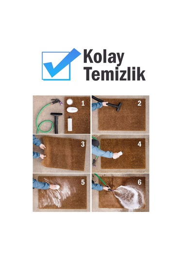 Kıl Paspas Doğal Hindistan Cevizi Elyafı Doğal 100x100