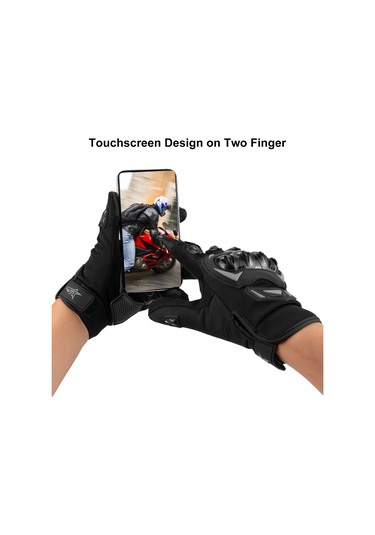 Tenfowee Yeni Lh-03 Motosiklet Eldiveni - Dokunmatik Ekran Uyumlu, Kaymaz, Uv Koruma, Siyah-kırmızı, L Boy
