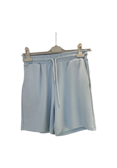 9007 Polo Yaka Tişört Şort Takım Buz Mavisi