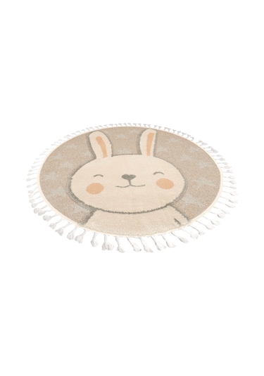 Dolce Vita Halı Kids 475 Rabbit Yuvarlak Halı Krem