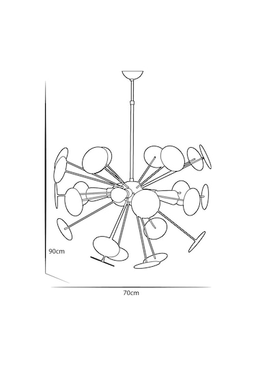 Luzarana Rosso Sarı Metal Gövde Tasarım Lüx Avize Çok Renkli