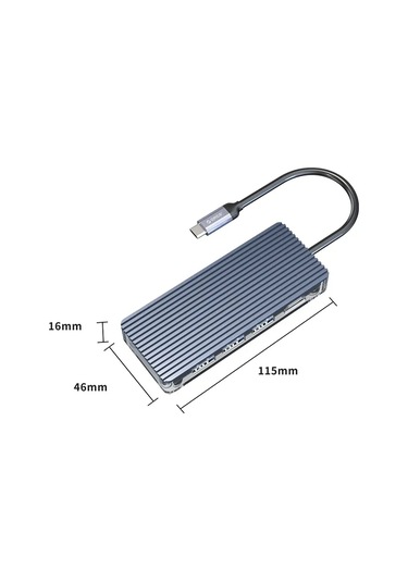 Jeemson Orico Usb-c 6-in-1 Transparent Hub: 3x Usb-a, Hdmı 4k/30hz, Sd/tf Kart Okuyucu - Isı Dayanıklı Pc+alüminyum