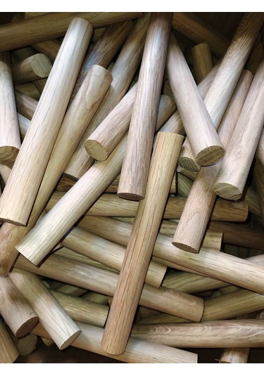 Fırınlanmış Pürüzsüz Silindir Meşe 2 CM Çap 15 CM 50 Adet