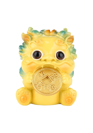 Neevoyu Küçük Sarı Pixiu Reçine Figürü - Para Ve Şans Simgesi, Masaüstü, Otomobil Dekorasyonu, Hediye Özel