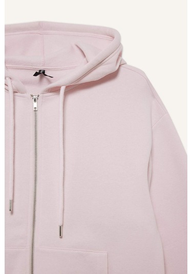 Defacto Relax Fit Kapüşonlu Sweatshirt C1809AX25SP Pembe