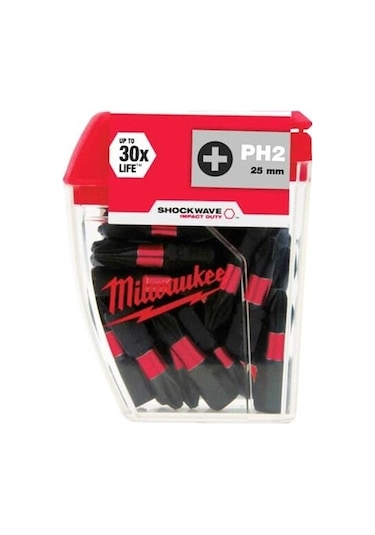 Milwaukee Bits Uç Ph2x25 MM 25 Li Paket Shockwave