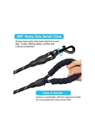 Reflektörlü Köpek Tasması Siyah 130 CM