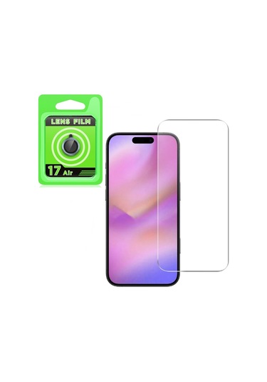 Adige İphone Uyumlu 17 Air Lens Koruyucu Mavi + Ekran Koruyucu Mavi