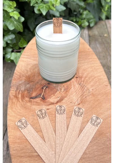 Ahşap Mum Fitili Akrep Burcu Model 1 Desenli Yapışkanlı