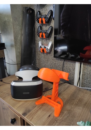 Teknosanat 3d Baskı Psvr / Vr Gözlük Standı - Masaüstü Sergileme Ünitesi Turuncu
