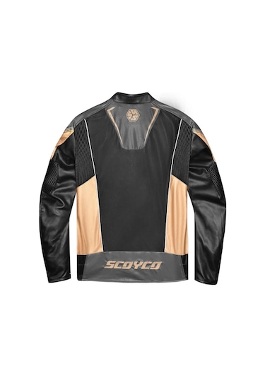 Scoyco Jk187 Deri Motosiklet Montu 65618 Gold Siyah
