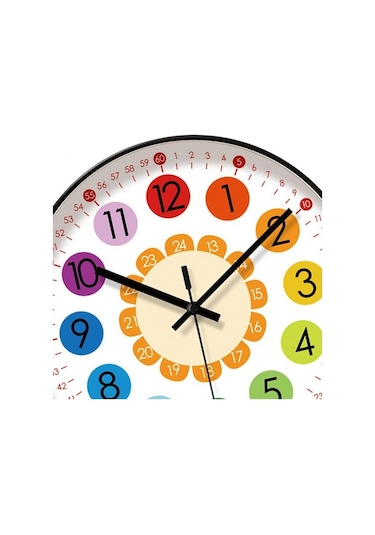 Trendooze Çocuklar İçin Renkli Zaman Saati - Öğretimli Zamanlama Çok Renkli