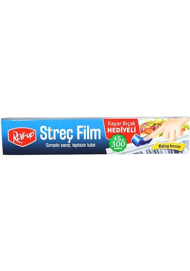 Roll Up 45X300 M. Streç 9 Mıcron Kayar Bıçaklı