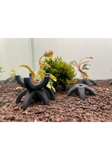 5 Adet Siyah Renk Akvaryum Karides Barınağı Yıldız Formlu D