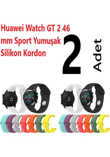 Huawei Watch Gt1 Gt2 Gt3 46 Mm Sport Yumuşak Silikon Kordon Kayış (424969018)