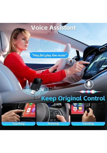 Neevoyu K2 Kablosuz Carplay Ve Android Auto Adaptörü - Kablosuz Araç Entegre Sistemi Bağlantısı, Kolay Kurulum, Otomatik Yeniden Bağlanma