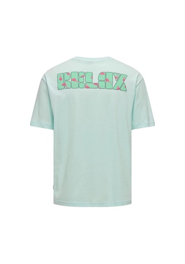 Only Erkek T-shirt 22029519 Onsmervyn Lıfe Rlx Summer Camgöbeği