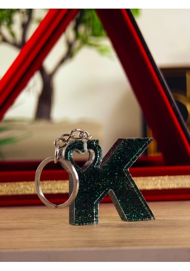 Harfli Anahtarlık Epoksi Kişiye Özel Yapım El Yapımı Harf Anahtarlık Kalp Model Özel Tasarım Hediyelik Ürün Kalp Desenli Simli Anahtarlık Bronz