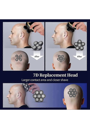 Yedek Elektrikli Tıraş Makinesi Başlığı Elektrikli Tıraş Makinesi 7d Bağımsız 7 Kesici Yüzen Başlık Su Geçirmez