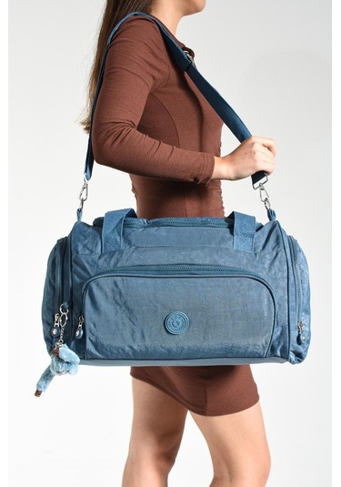 Unisex Kabin Boy Çapraz Askılı Omuz Çantası Seyehat Spor Çantası Hafif Klinkır Kumaş 40 25 Cm Mavi