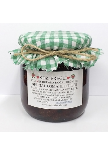 ÇileKeş Burada Kdz.Ereğli Special Osmanlı Çileği Reçeli 475 G