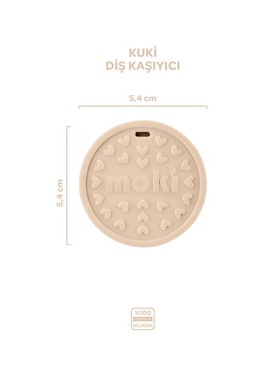 Silikon Diş Kaşıyıcı Kuki Latte Bej