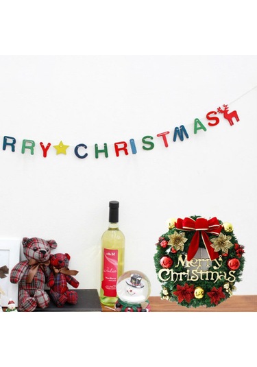 Fiyonklu Noel Çelenk Düğüm Sahte Çiçekler Toplar 20 Çok Renkli