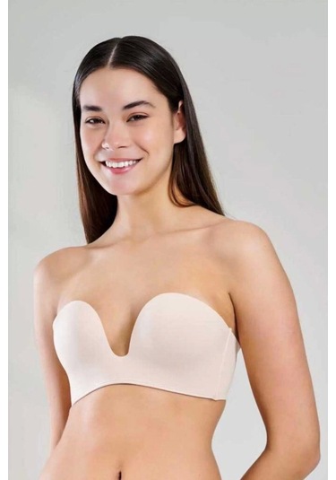 103 Yeni İnci Lazer Bonding Sütyen Bazlensiz Kadın Ekru