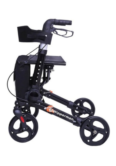 Alüminyum Lüks Rolator Yürüteç Siyah