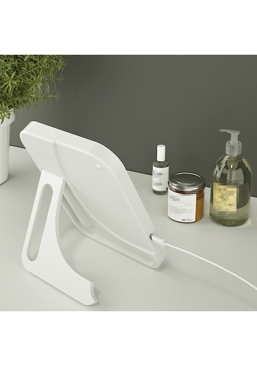 Sones 2 Adet Led Makyaj Aynası Lamba Dolgulu Işık Yurt Masaüstü Giyinme Aynası Kadın Katlanır Taşınabilir Küçük Ayna, Stil: Şarjlı Üç Renkli Işık Pembe