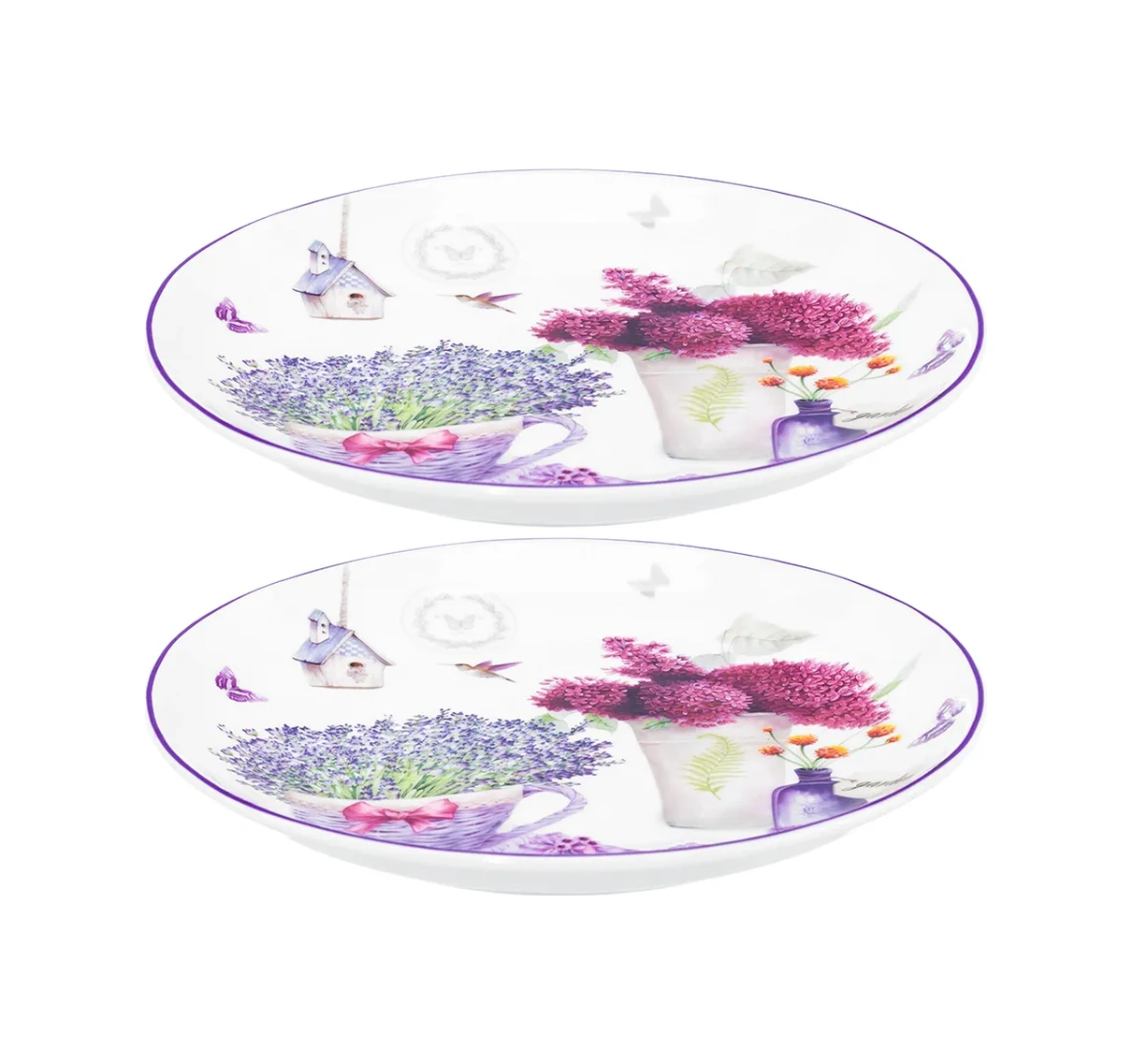 Elan Gallery Lavantalı Tabak "lavanta" 2 Adet, 16 Cm" 342352225 Beyaz