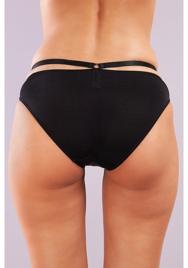 Golshan Gorbus Mini Slip, Kadın Micro Bel Şeritli Siyah Renkli Külot Çok Renkli