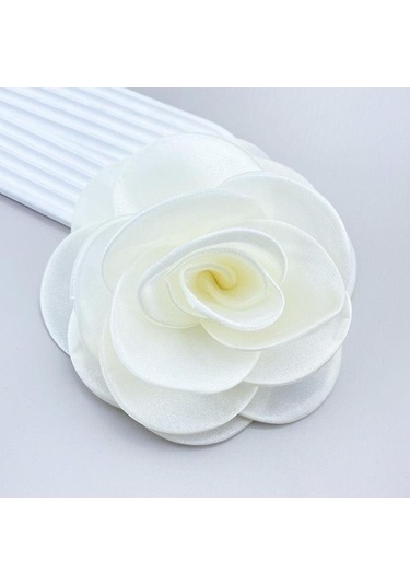 Novahub Tatlı Romantik Gül Broş Moda 3d Çiçek Saç Tokası Yeni Kumaş Gül Çiçeği Pin-up Broş Bej Bej