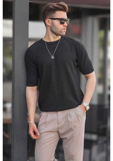 Madmext Madmext Erkek Siyah Tişört 5685-Siyah