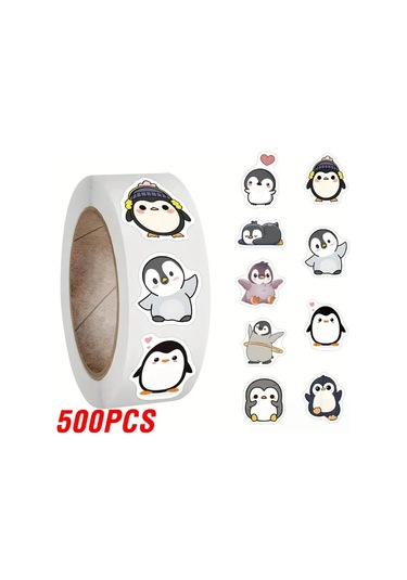 100-500 Adet Penguen Hayvan Çıkartmaları Karikatür Çıkarılabilir Dizüstü Graffiti Etiket Dekorasyon Dıy Hediye Pişirme Paketi Zarf Etikel Kırmızı